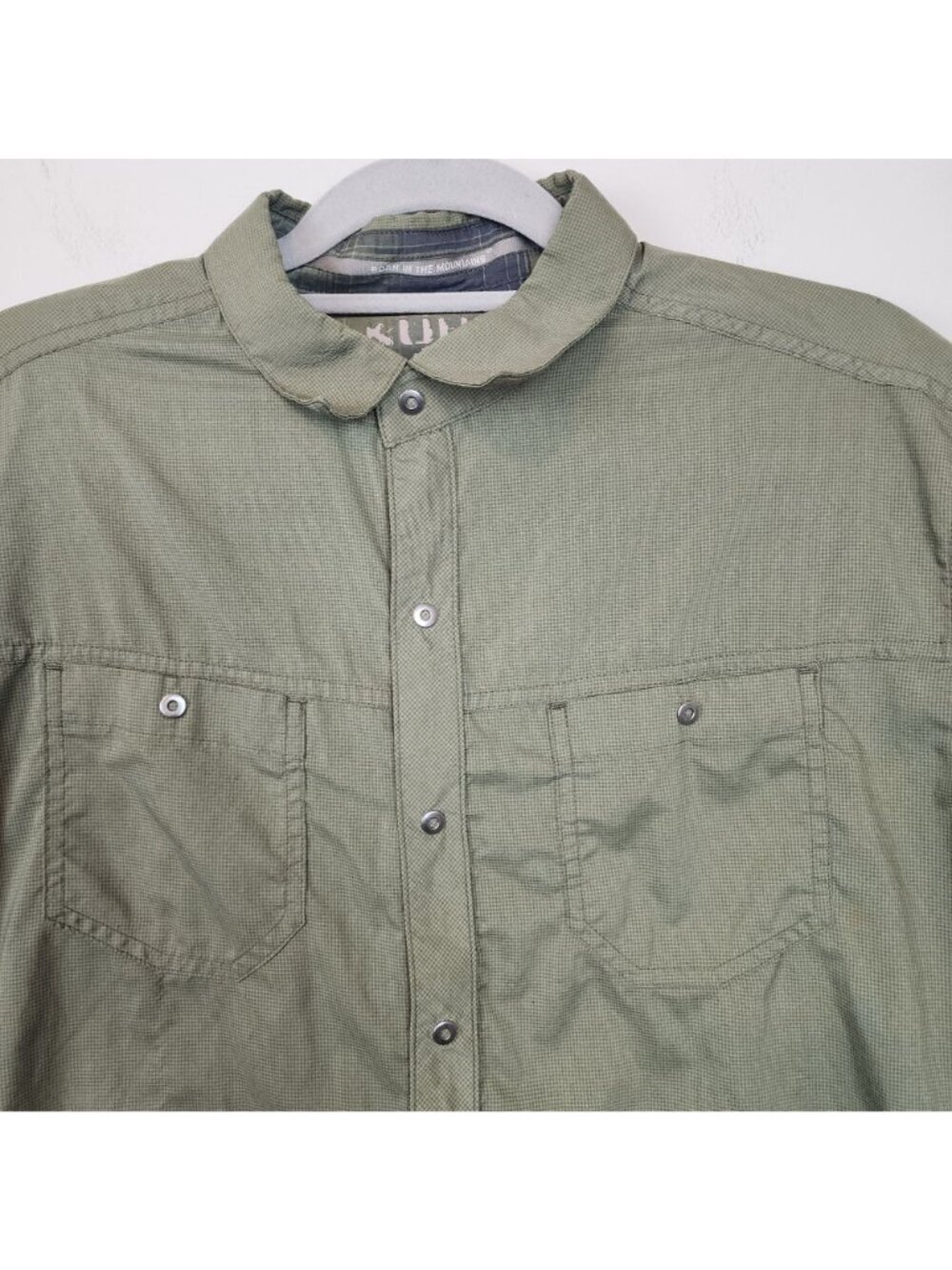 Kuhl short sleeve button down shirt sz L men green - Picture 2 of 11